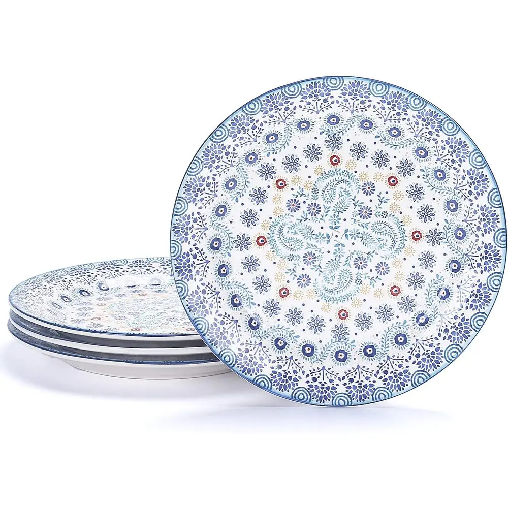 

Blue Talavera Salad Plates Set of 4, 8.75 Inch Ceramic Dessert Plates for Salad, Appetizer, Side Dishes, Microwave and Dishwashe