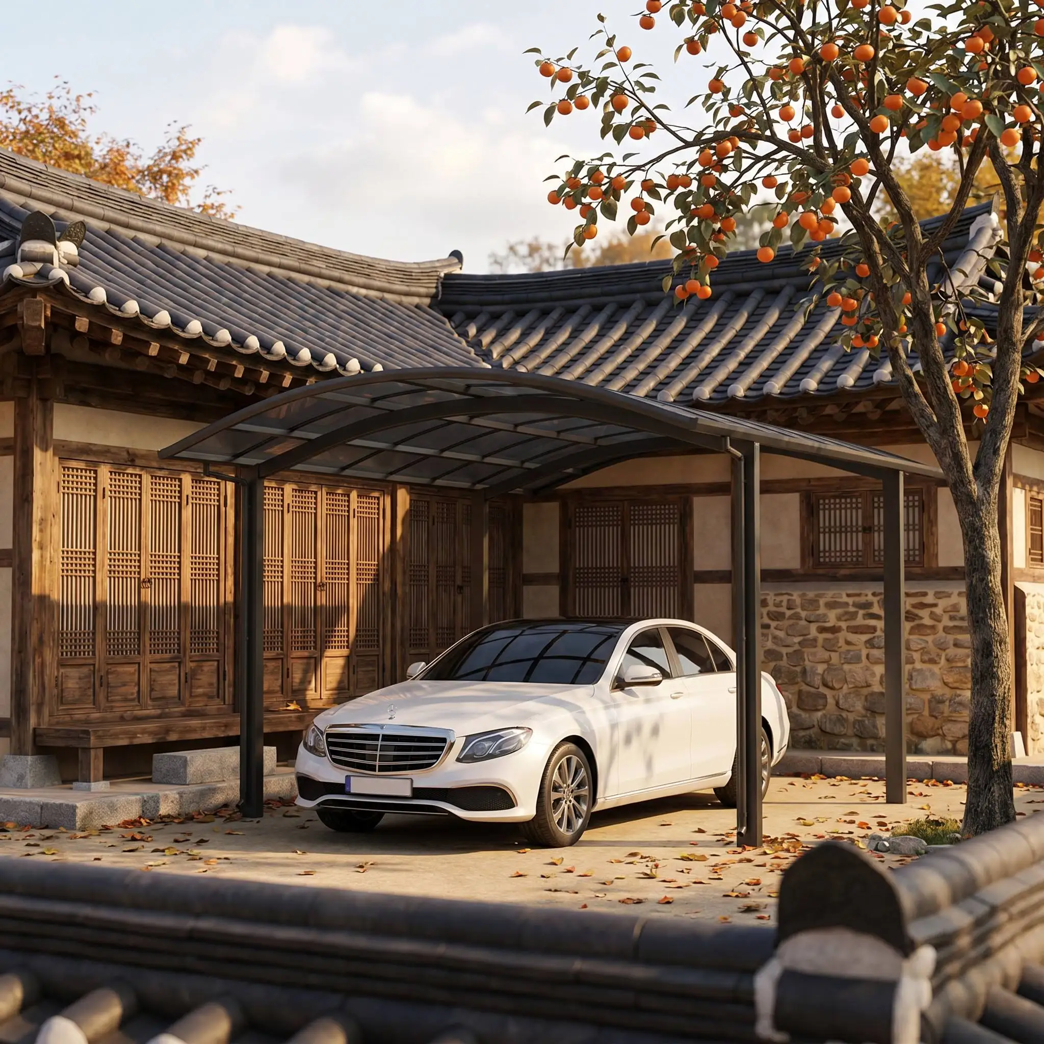 Aluminum Car Canopy Waterproof UV Protection Reinforced Frame Vehicle Shelter Parking Cover for Outdoor Driveway