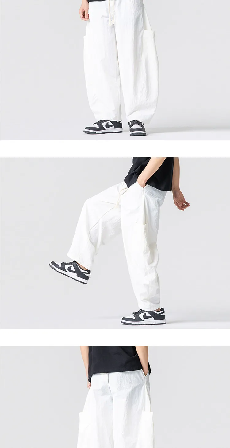 2026 Sommer Herren Jogginghose Haremshose Leichte Hose mit Elastischem Bund Gerade Geschnittene Lockere Jogging-Hose Einfarbige Freizeithose M-5XL – Detail 5