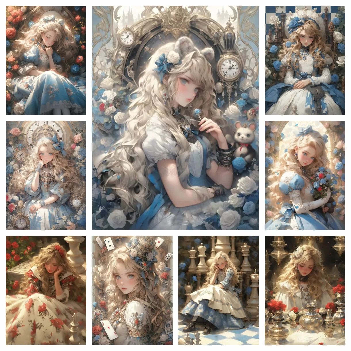 

Наборы алмазной живописи «сделай сам», новинка 2024, вышивка, мозаика, вышивка крестиком, Алиса в стране чудес, аниме, девушка, роза, домашний декор, детский подарок