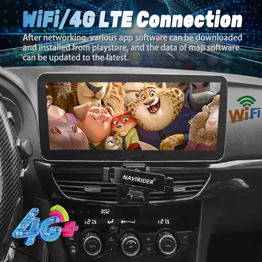 12.3inch Car Radio For Mazda 6 GJ Atenza Touring Sport GT Wireless Carplay Android Auto Stereo Multimedia Player WiFi 4G 2 Din