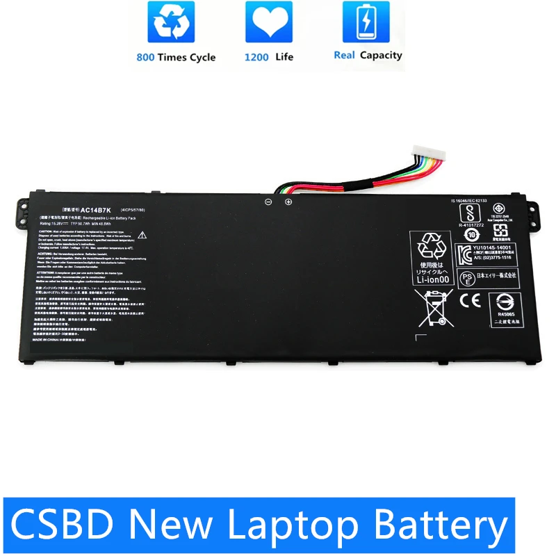 

CSBD New 15.28V AC14B7K Laptop Battery For Acer Aspire Swift 3 SF314-54 SF314-56G Spin 5 SP515-51GN KT.00407.003