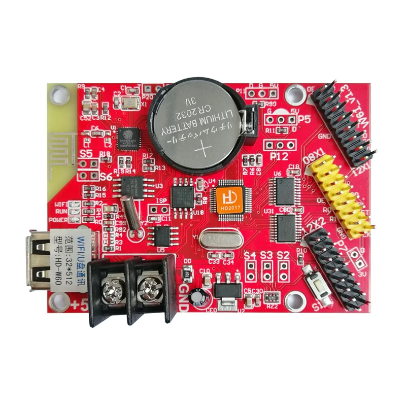 Huidu HD-W60 Одноцветная светодиодная одноцветная карта управления Wi-Fi USB Карта управления Светодиодный пиксельный дисплей 1 HUB08 2 HUB12
