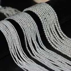 Natural Clean Topaz Faceted Round Beads 2mm,3mm,4mm,For Jewelry Making, DIY Bracelet And Necklace