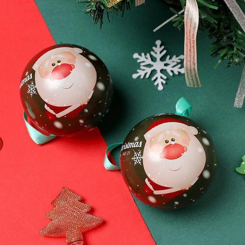 Adornos periféricos de Navidad, insignia de bola de hojalata de dibujos animados de elfo, caja de dulces creativa, bola de regalo, decoración artesanal, regalo de Nochebuena