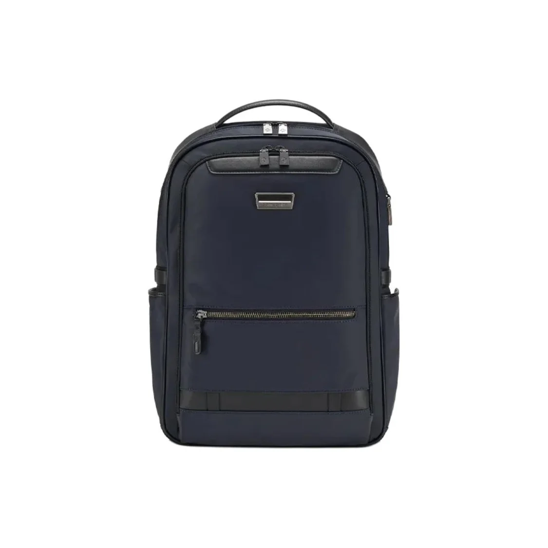 Mochila SAMSONITE em tecido com couro sintético e couro bovino, pequena, masculina, azul marinho