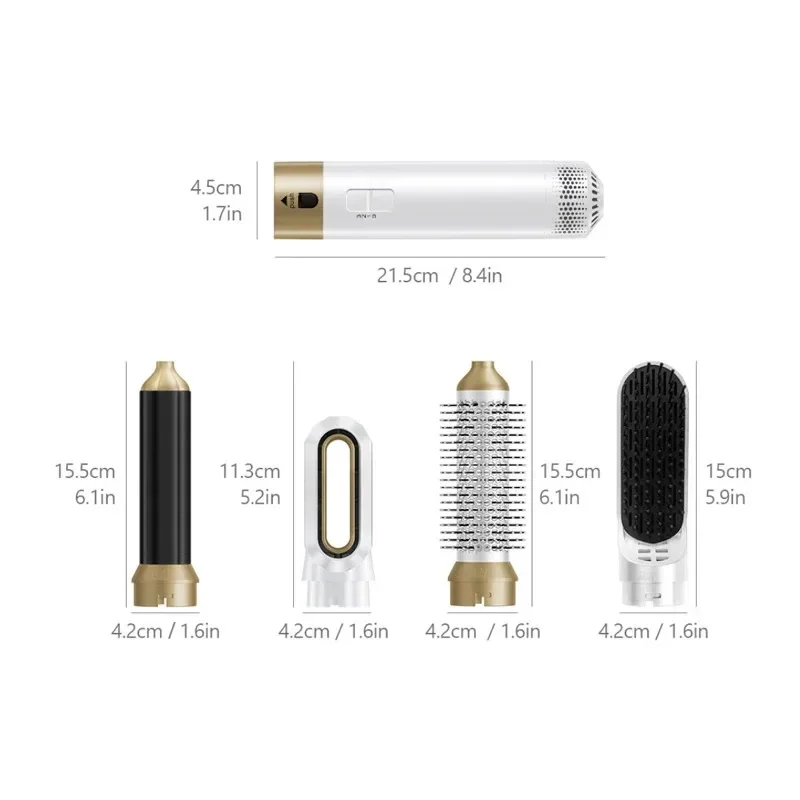 Professional 5 in 1 Hair Dryer Curling Iron Hair Curler Dryers Hair Curler Airwarp Set Straightening Hot Air Brush Negative Ions