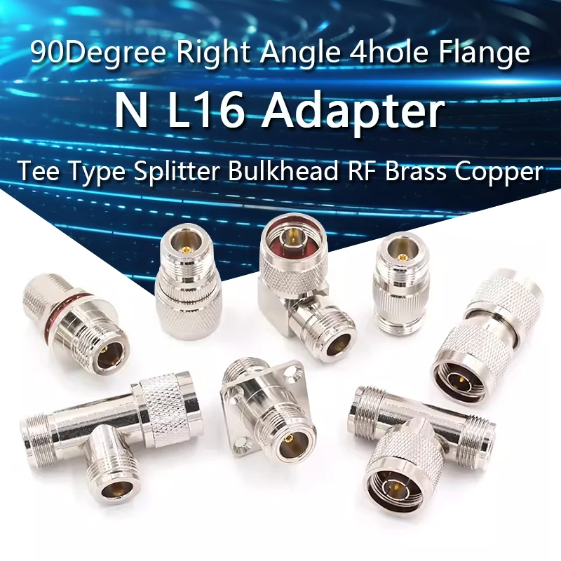 

1-10PCS N Type To N Connector L16 N To N Male Female 90Degree Right Angle Flange Tee Type 3Way Splitter RF Coaxial Adapter