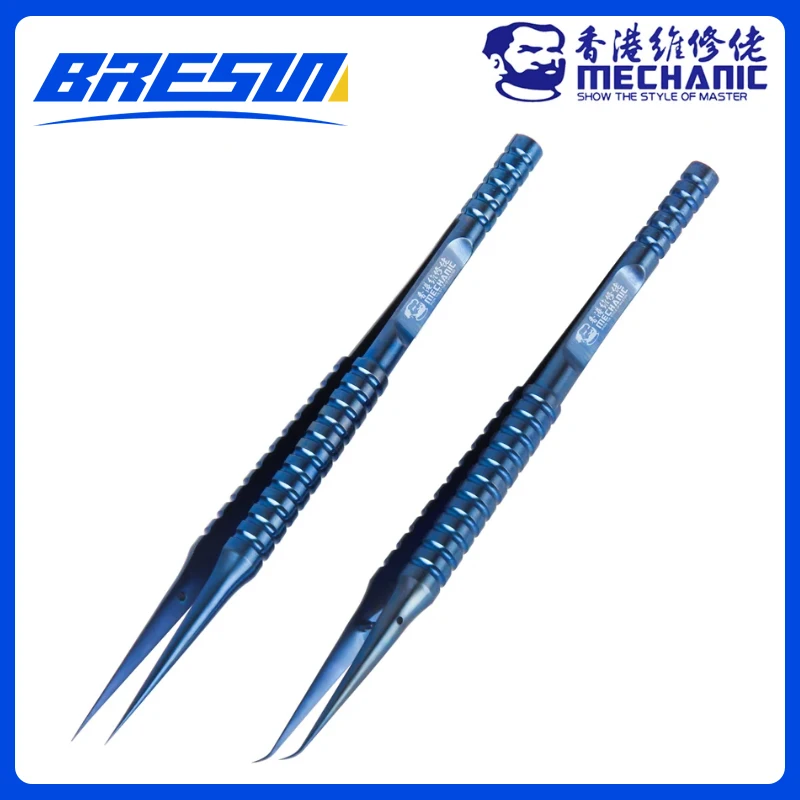 MECHANIC 0.15mm Titanium Alloy Non-magnetic High Hardness Aviation Ultra-Precise Step Structure Tweezers Phone IC Chip Repair