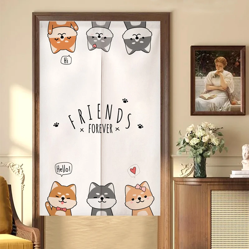 

Kawaii Cat Door Curtain Japanese Entrance Hanging Half-Curtains Drape Living Room Supplies Bedroom Partition Home Decor 커튼 파티션