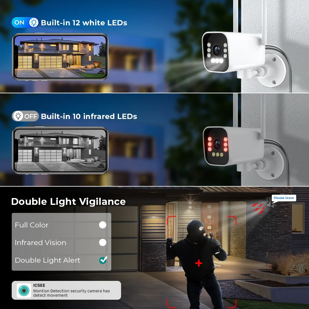Cámara IP inalámbrica tipo bala ONVIF de 8MP, 4K, PTZ, Wifi, H.265, impermeable, seguimiento automático para exteriores, cámara de videovigilancia