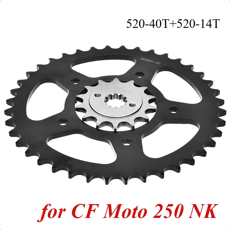 

520 14T 40T Motor Bike Front Rear Sprocket Gear Wheel Cam for CF Moto 250 NK CF250 2017-2021 250 NK CF250-BF 2021 2022