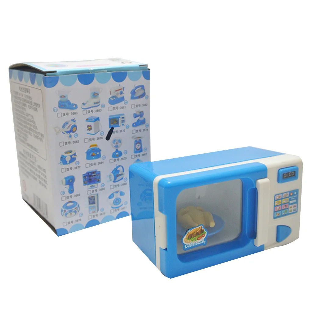 لعبة فرن الميكروويف مع ضوء المطبخ محاكاة لعب الأدوار لعبة الطبخ للأطفال الصغار هدية عيد الميلاد لون عشوائي