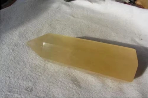 

5.95" Natural Large Yellow Honey Calcite Crystal Point Healing Rainbow