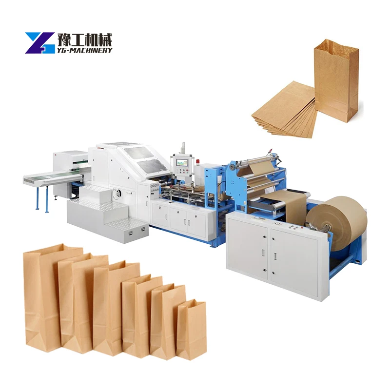 High Speed Sharp Bottom Kraft Grocery Paper Bag Making Machine Fully Automatic Paper Bag Making Machine Pustic