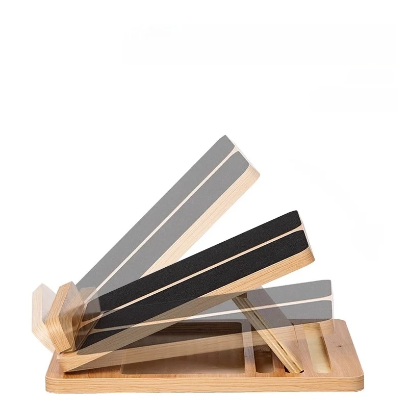 Wood Muscle Relaxation Board Oblique Pedal Recovery Stand Wooden Foot Pedal Leg Stretching Tool Leg Correction