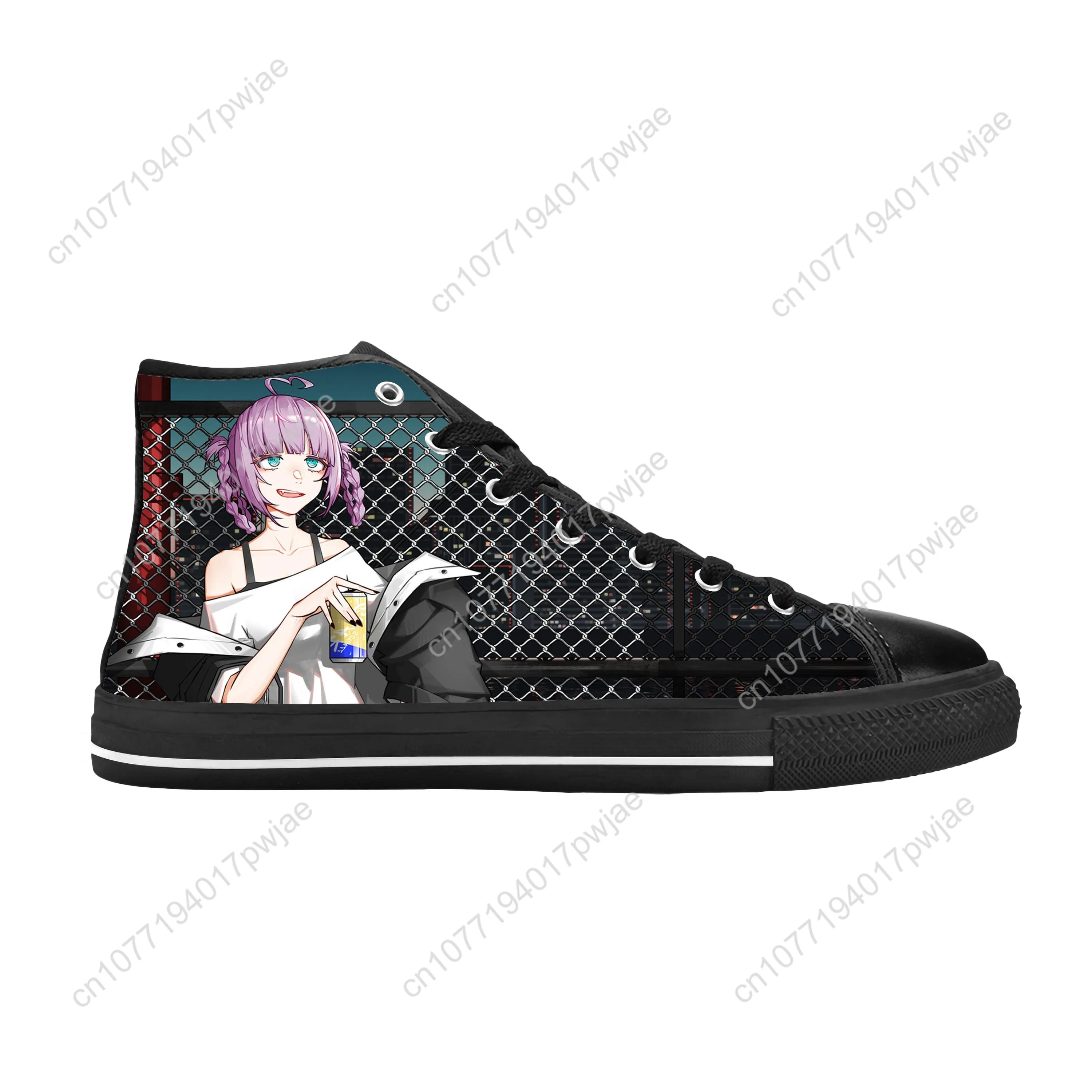 Sepatu Sneakers Pria Wanita gambar Anime Jepang CALL OF THE NIGHT Nanakusa Nazuna sepatu kain kasual atasan tinggi nyaman bersirkulasi motif 3D