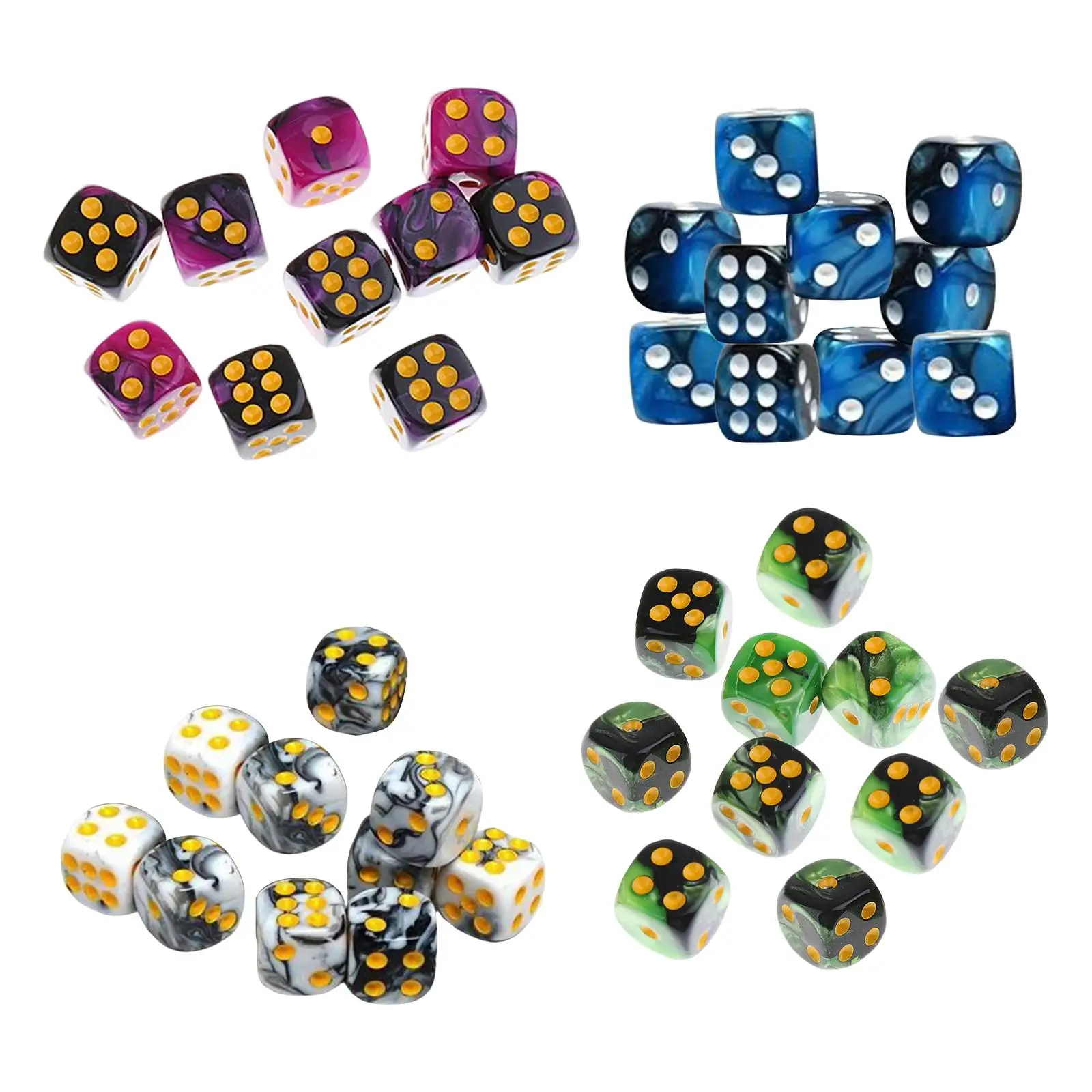 Pack of 1 Sided Dices Set Opaque Bar Toys D6 12mm for DND RPG Board Game Math Teaching Classroom Accessories