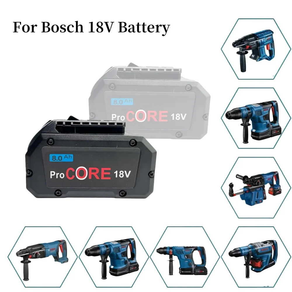 18V 8.0Ah 21700 Cell ProCORE Replacement Battery,for Bosch Professional Cordless Tools BAT609 BAT618 GBA18V8