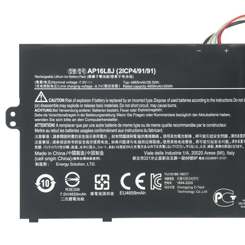 AP16L5J New Laptop Battery for Acer SF514-52T-83U3 2ICP4/91/91 SF514-52T-86W1 Spin 1 SP111-32N SF5 7.7V  36Wh
