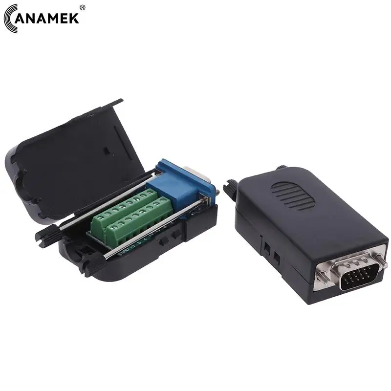 New Hpt D-SUB DB15 VGA Female / Male 3 Rows 15 Pin Plug Breakout Terminals Connectors High Quality 1PC