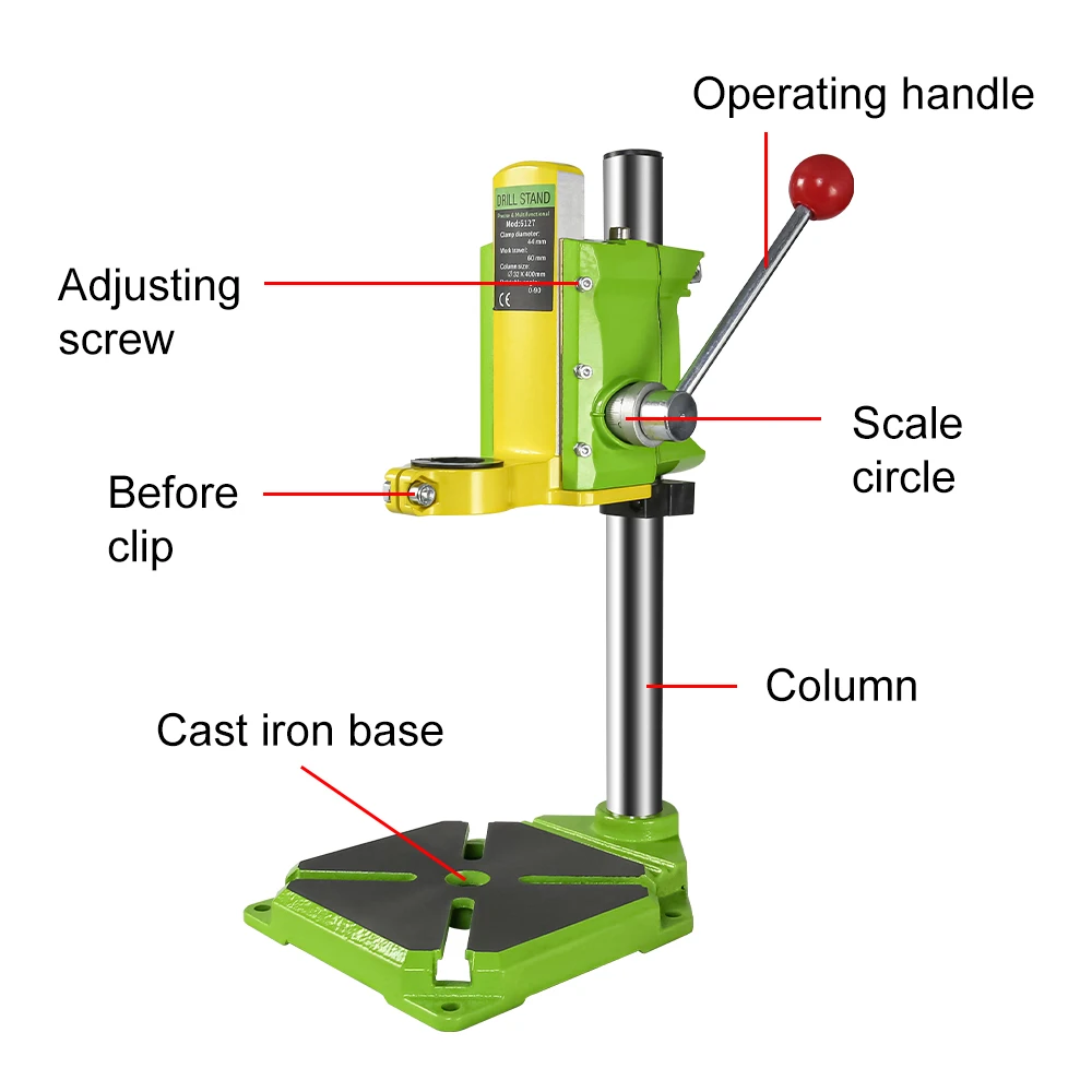 ALLSOME BG6127 Drill Press Stand Mini Electric Drill Bracket 90 Degree Rotating Fixed Frame Workbench Clamp