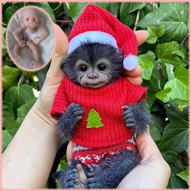 

8-дюймовый комплект мини-куклы Babys Reborn Anna Banana, милая обезьяна, незавершенная, неокрашенная, свежий цвет, пустые детали куклы «сделай сам» с тканевым корпусом