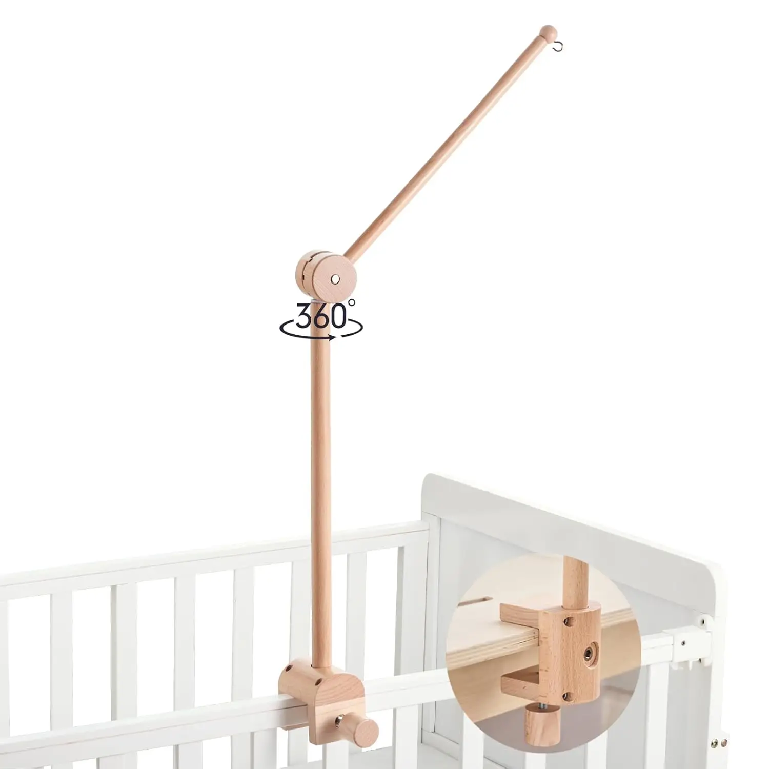 support-de-mobile-pour-berceau-support-rotatif-pour-mobile-bebe-bois-de-hetre-naturel-support-de-mobile-pour-decoration-de-chambre-d'enfant-parfait-pour-la-petite-fille