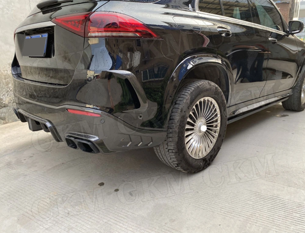 

Dry Carbon Fiber Material Rear Bumper Diffuser with Exhaust For Mercedes Benz GLE Class W167 GLE53 AMG SUV 2020 Car Decoration