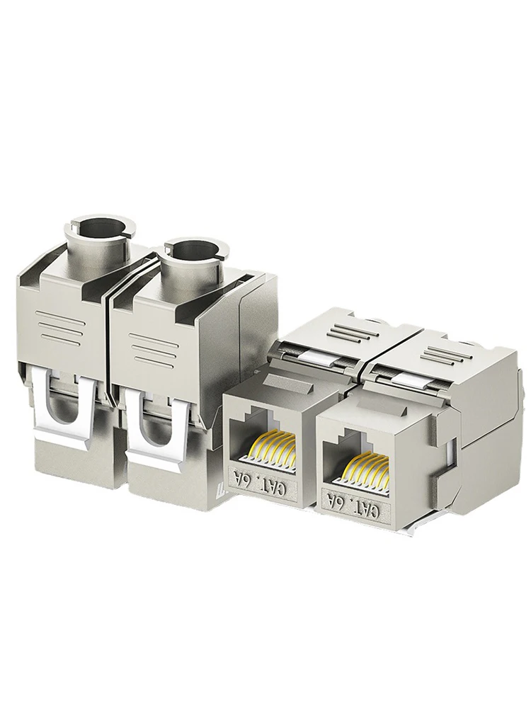 ZOERAX 1 szt. Gniazdo Keystone Cat6a Cat7, Moduł RJ45 STP Bez Użycia Narzędzi, Adapter/łącznik z Stopu Cynku do Kabli 22-26 AWG — zdjęcie produktu 7