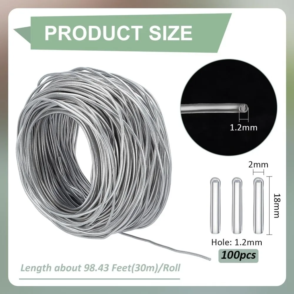 98Feet Clear PVC Plastic Coated Aluminum Wire 16 Gauge Jewelry Craft Wire Aluminum Wire for Engraving Jewelry Hat