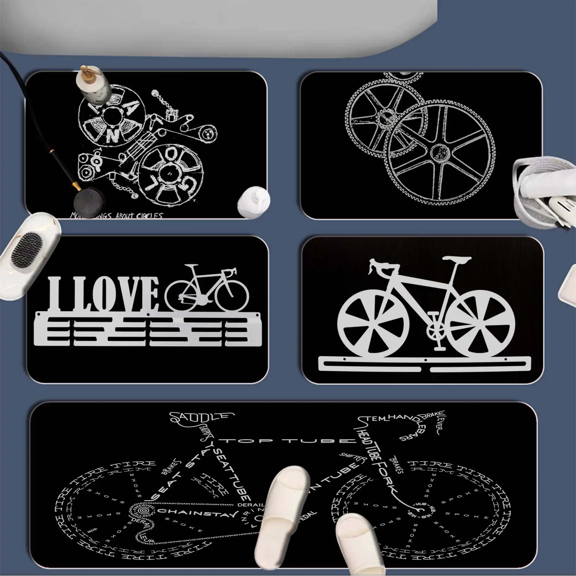 

Bicycle Amazing Anatomy Mountain Bike Rug Bathroom Decor Carpet Non-Slip For Living Room Kitchen Bath Mats Doormat Top Quality