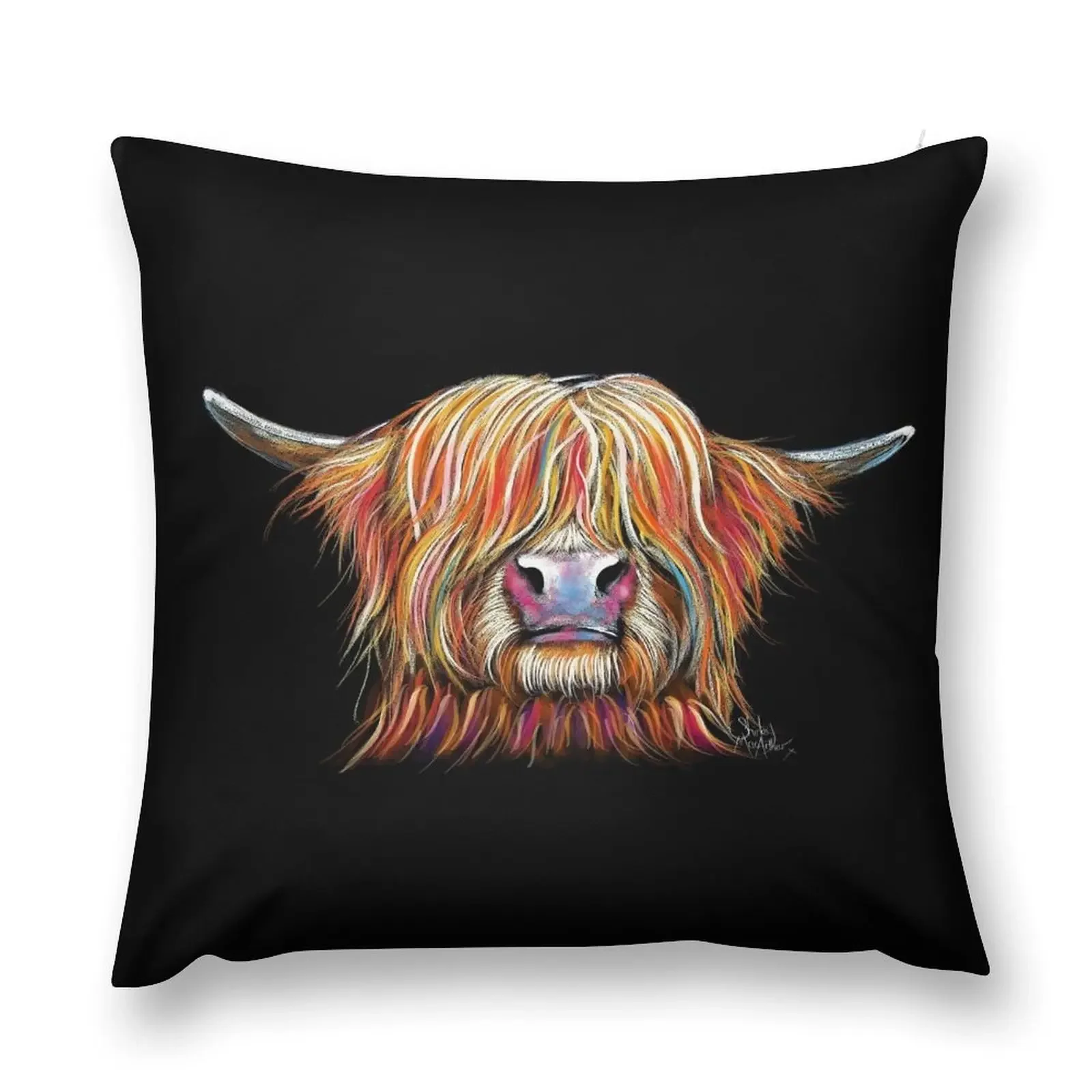 

HIGHLAND COW 'CHARMER' BY SHIRLEY MACARTHUR Throw Pillow Christmas Pillow Covers Luxury Sofa Cushions pillow