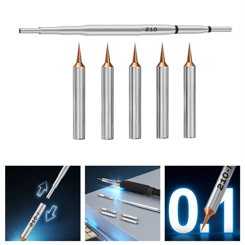 210 Heating for element Tips Soldering Iron Tips Fast Melting Efficiency High-purity Copper Material Nano-plating Process