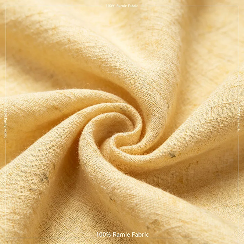 Wholesale Factory Direct Sale Pure Ramie Fabric Washed Dyed Thickened Wrinkle Resistant Natural Fiber Anti Pilling Breathable Sh