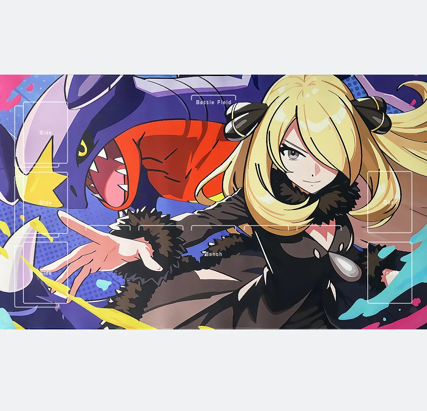 6 أنماط لتقوم بها بنفسك 600*350*2 مللي متر البوكيمون تلعب حصيرة-سينثيا جارشومب معركة بطاقة حصيرة PTCG المطاط معركة حصيرة هدية #2