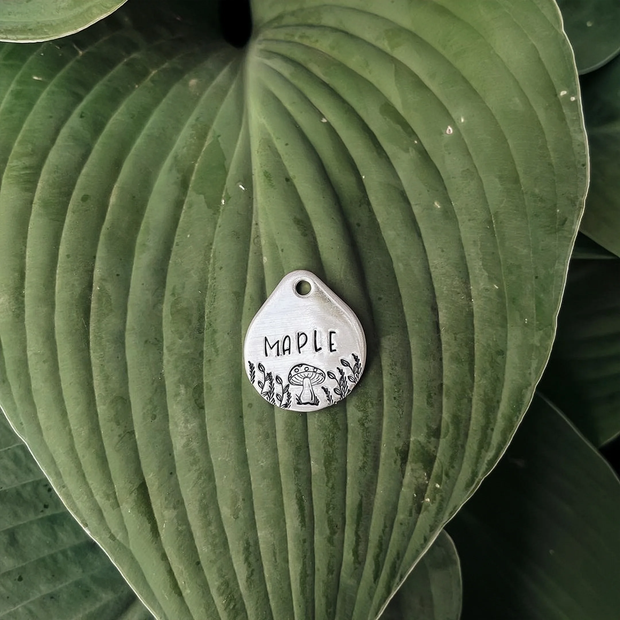 Metal Stamping Jewelry Making Supplies Mushroom with Dots Metal Design Stamp for Metal, Jewelry (8mm)