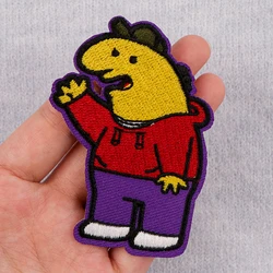 Funny Friend Embroidery Patch Cartoon Dinosaur Iron On Patches For Clothing Thermoadhesive Patches On Clothes DIY Sew Badges