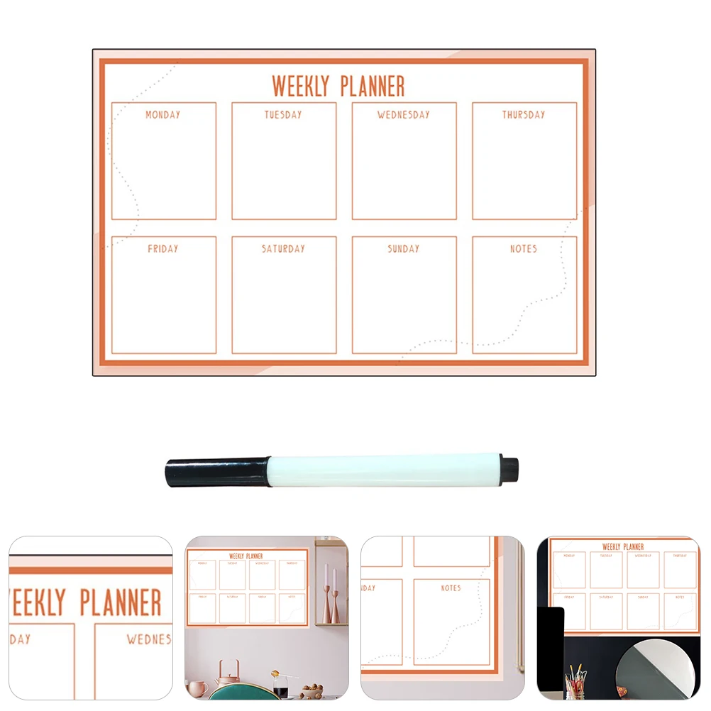 

Weekly White Board Whiteboard Stickers Dry Erase Calendar for Wall Graffiti Baby
