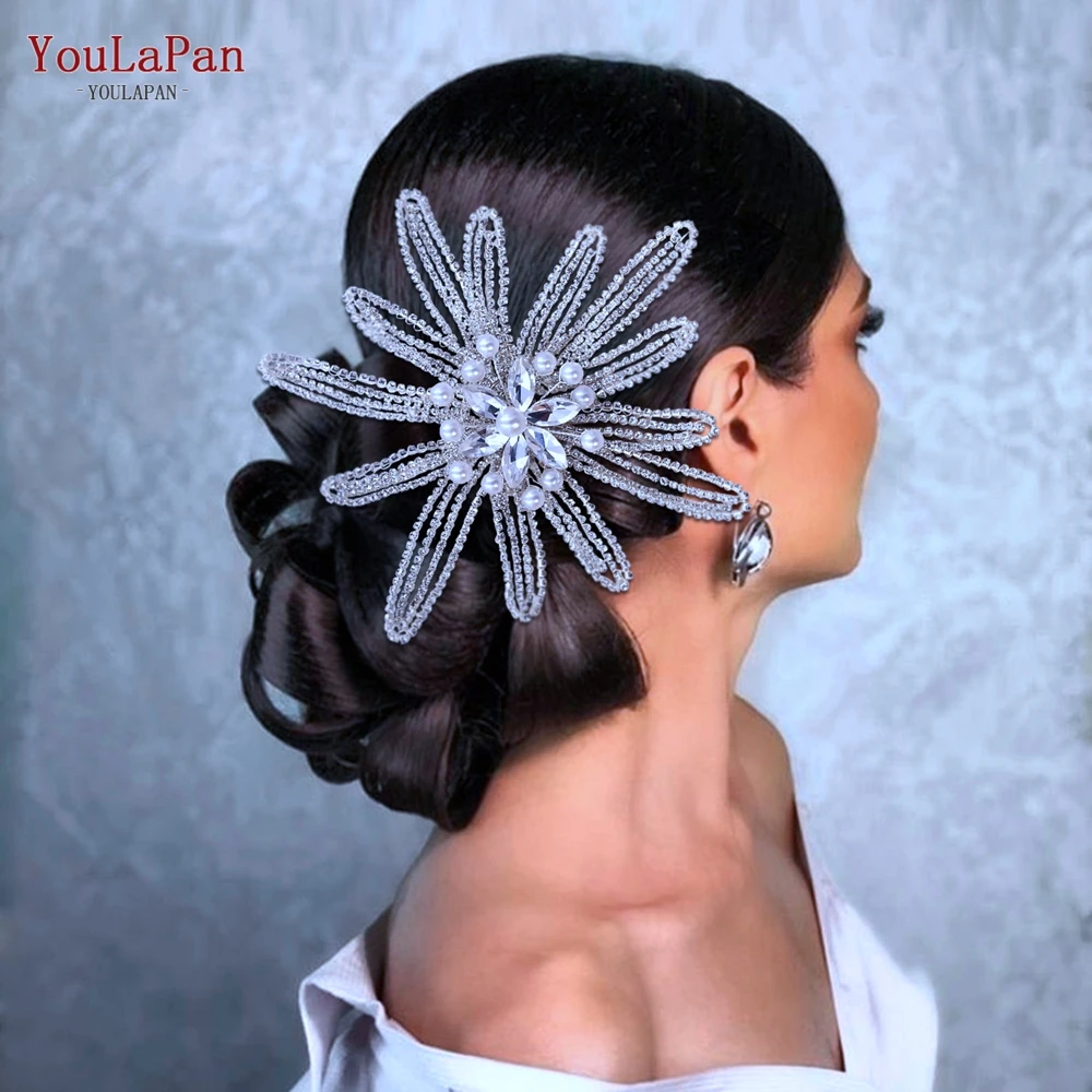 

YouLaPan HP473 Elegant Floral Comb for Woman Bridal Side Headpiece Handmade Pageant Hair Ornament Bride Wedding Hair Accessories