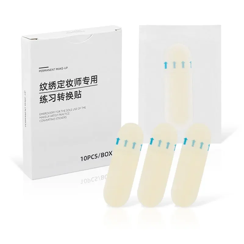 10 יחידות מדבקת עור גבות העברה טטואו תרגול תפקוד אמיתי סיליקון קבוע כלי אימון לטטואו הגנה על הגבות