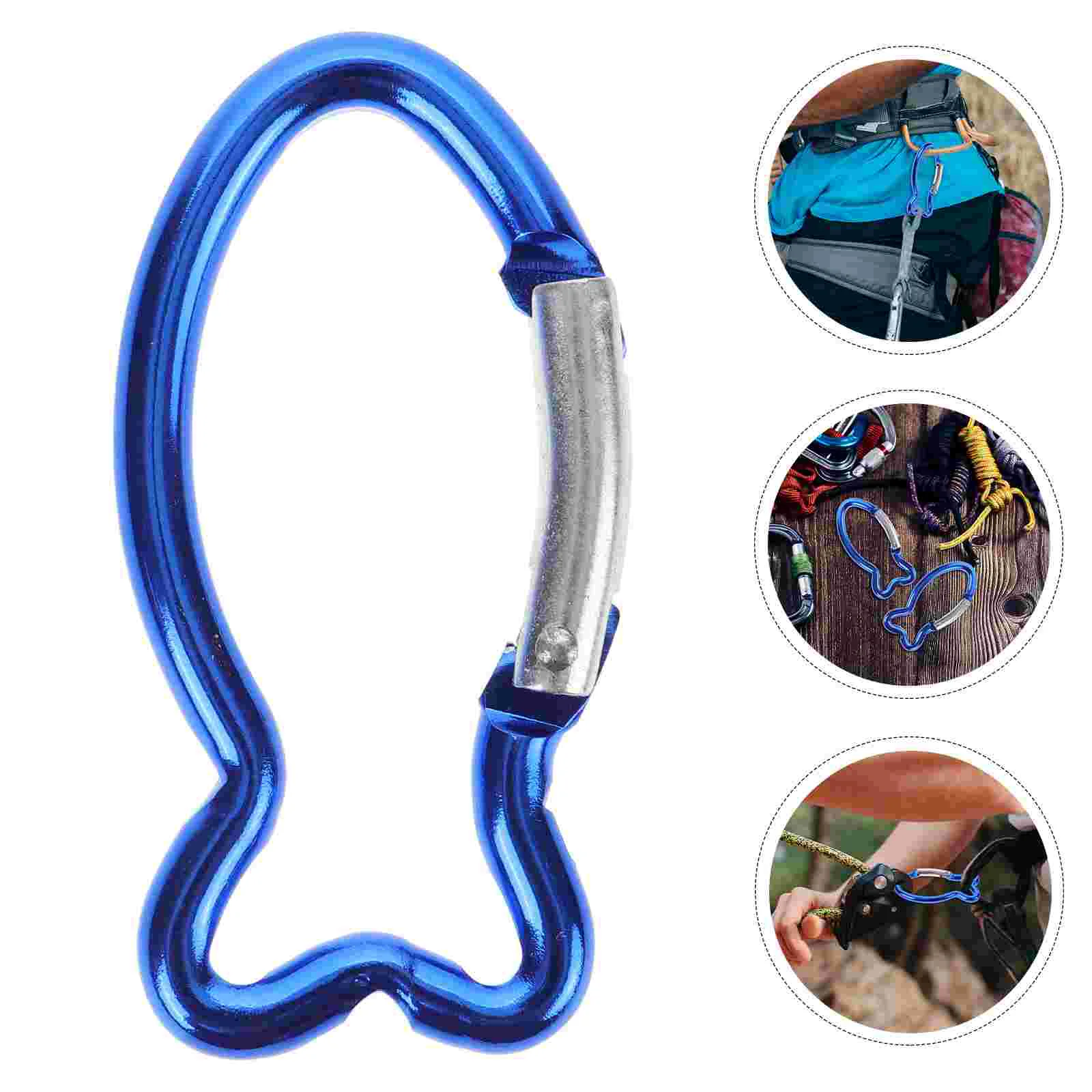 

15 Pcs Hook Outdoor Safety Buckle Backpack Clips Metal Blue Carabiner for Climbing