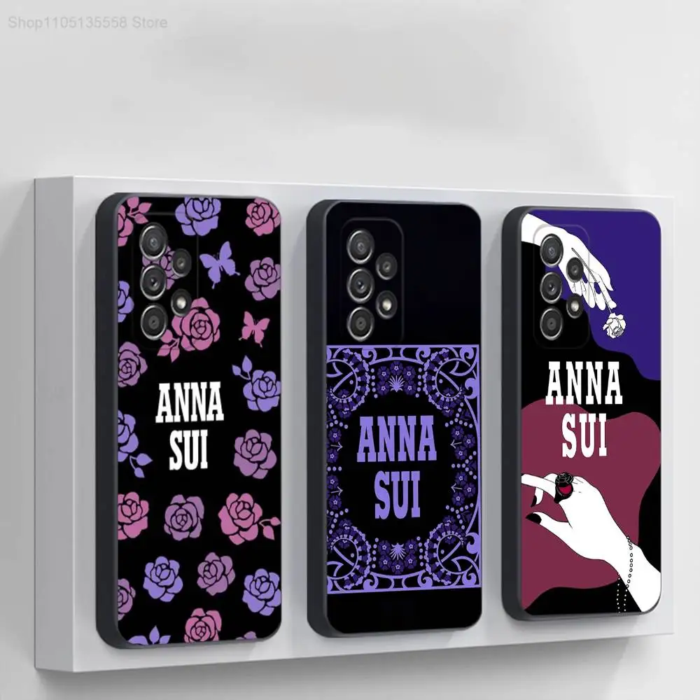 

Purple A-ANNA S-SUI Phone Case For Samsung S 25,24,23,22,30,21,10,9,Ultra,Plus,Lite,FE,4,5G Black Soft Case