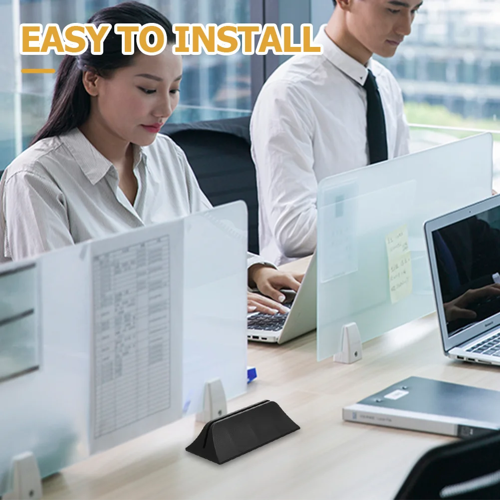 

10pcs Office Desk Screen Clamp Plastic Adjustable Desk Divider Clip For Sneeze Guard Support Bracket Privacy Panel Mounting