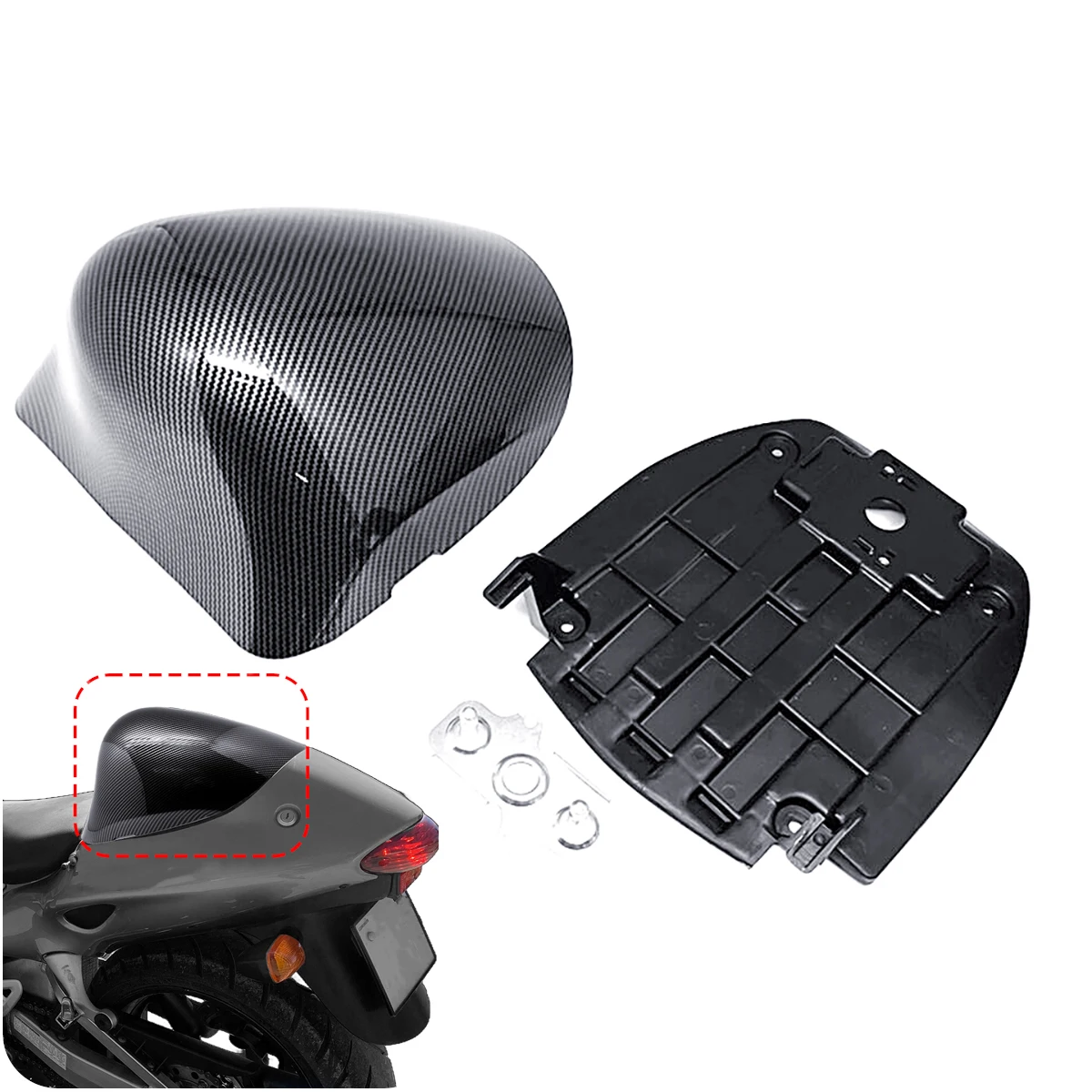 Carbon Fiber Pattern Rear Upper Tail Centre Cover Fender Frame Fairing for Suzuki Hayabusa Gsx 1300 R Gsx1300r 1999-2007