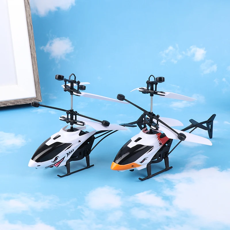 2 Channels Remote Control Aircraft Helicopter Mini Drone Rechargeable Fall Resistant Induction Aircraft Children Electric Toys