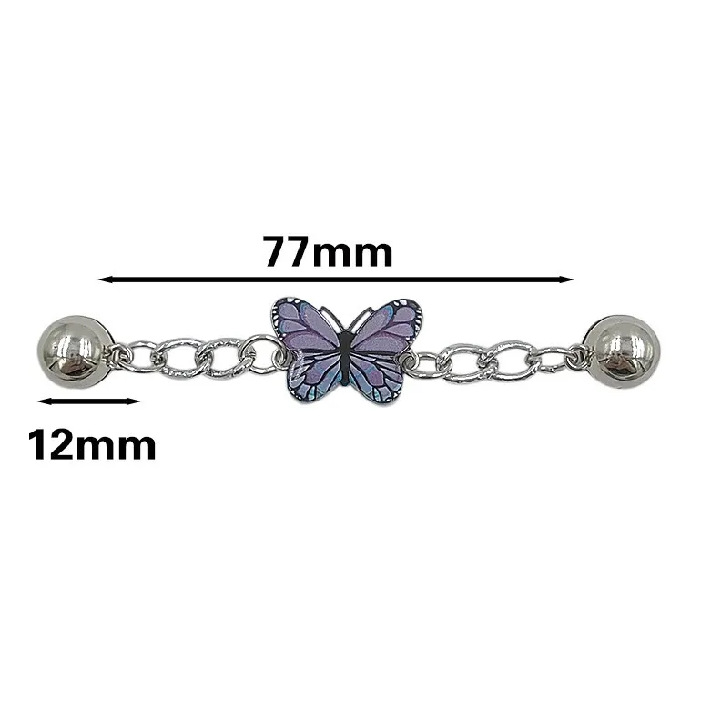 1ชิ้นรองเท้าโซ่รูปผีเสื้อที่มีสีสันสวยงามดอกไม้ประดับตกแต่งสำหรับผู้หญิงรองเท้าแตะแบบทำมือทำมือรองเท้าแตะสำหรับเด็กผู้หญิงหัวเข็มขัดสำหรับใส่รองเท้าเป็นของขวัญ