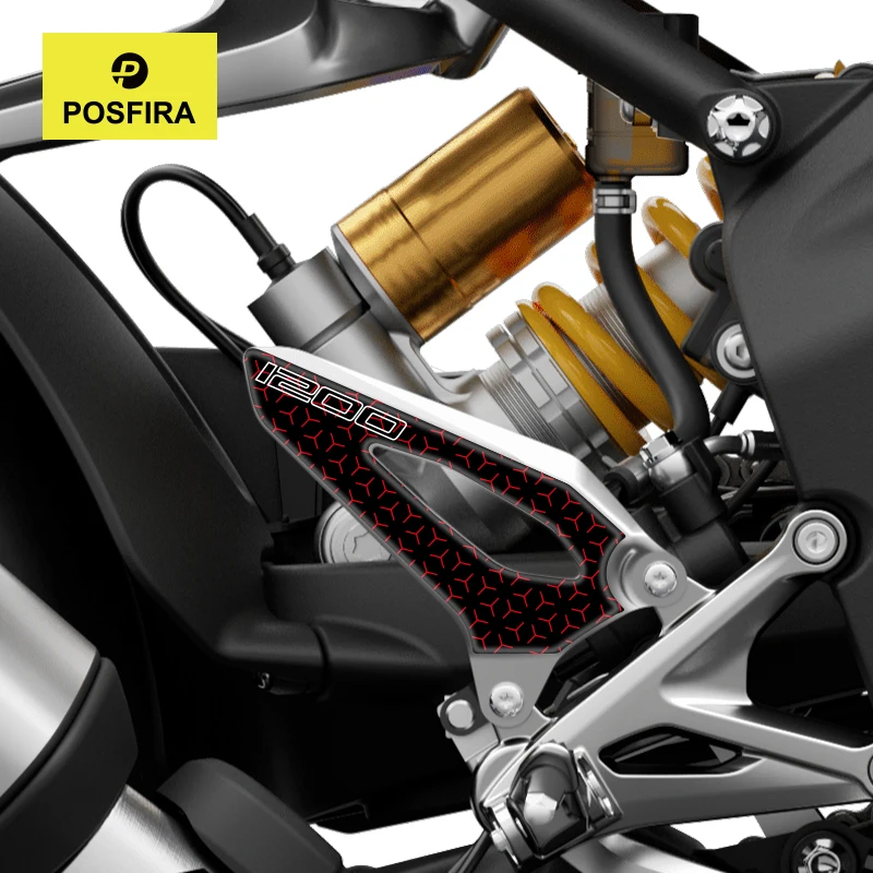 POSFIRA Motorcycle Footrest Panel Sticker 3D Resin Decals for Triumph Speed Triple 1200 RS/RR/RX 2022-2027 2026 2025 Accessories