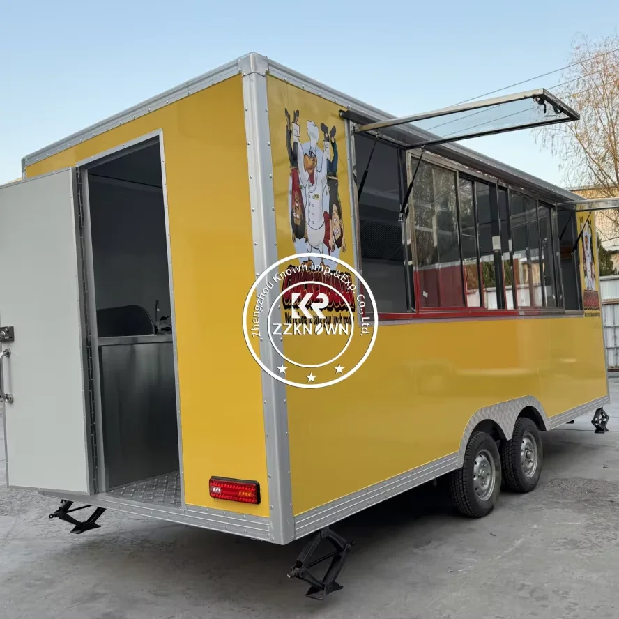 Street Fast Food Truck Custom Kitchen Equipments Snack Pizza Kiosk Concession Food Truck Trailer