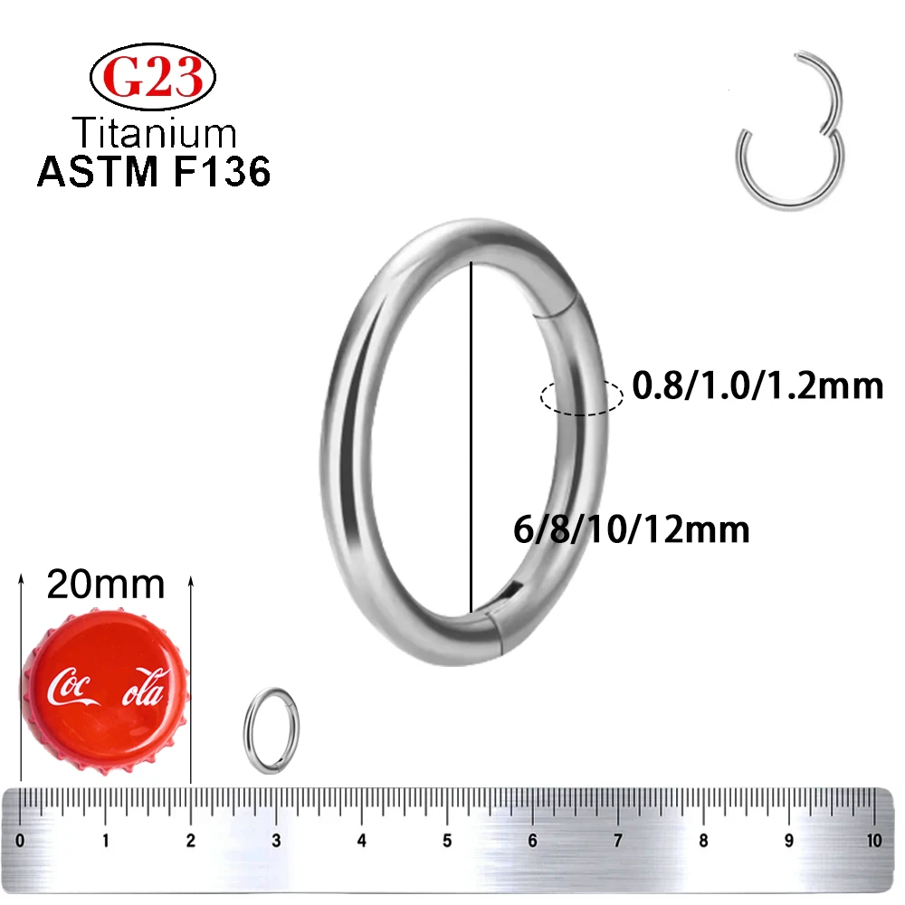 G23 Titanium Ear Studs PIERC Nose Ring Piercing Jewelry Lip Ear L Hoop Ring Mixed Color Body Clips For Women